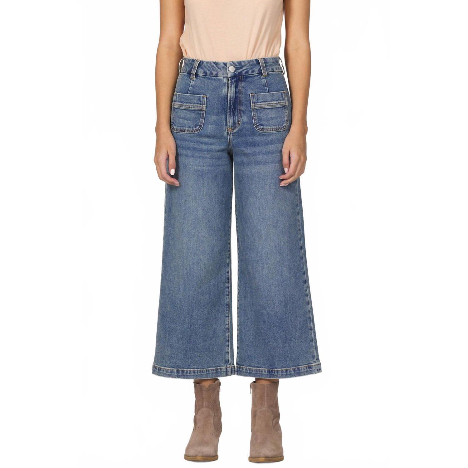 New Dear John Denim Audrey Wide Leg Jeans In Waikiki